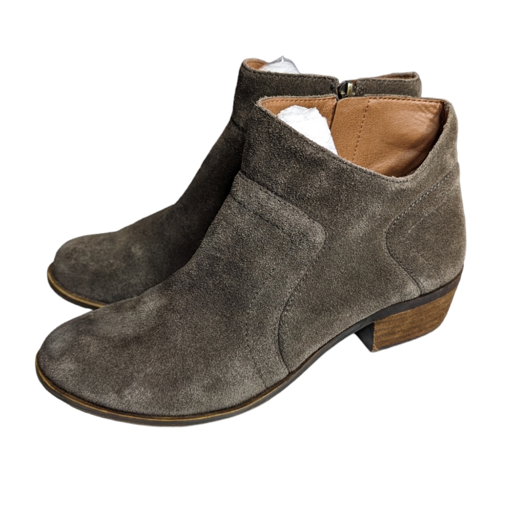 Lucky Brand LP-Brolley Dark Gray Suede Ankle Booties Size 7.5M